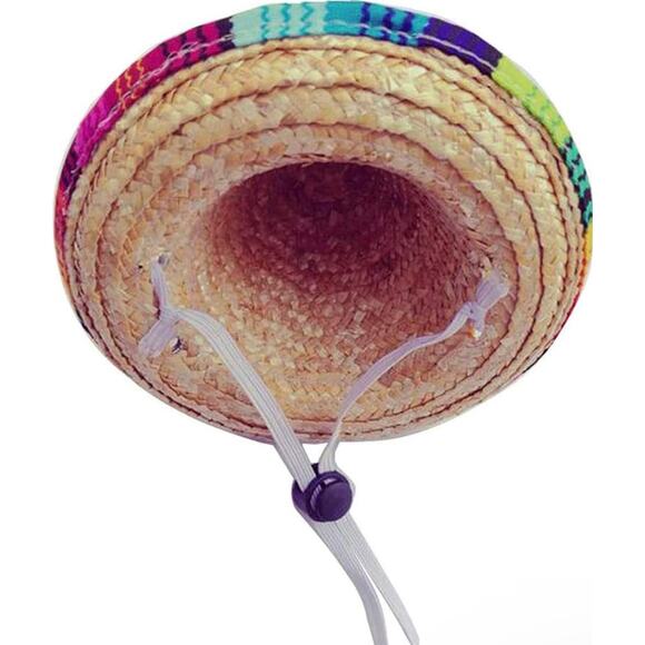 Dog & Cat Straw Sombrero Hat, Lightweight, Multi-Use Pet Apparel - Picture 3 of 5